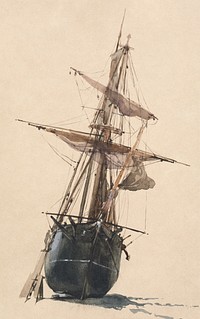 Beached Fishing Vessel (1784–1848) watercolor art by Thomas Miles Richardson. Original public domain image from Yale Center for British Art. Digitally enhanced by rawpixel.