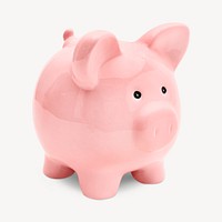 Pink piggy bank, isolated image