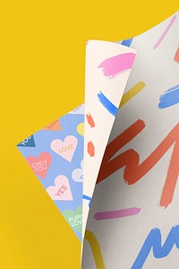 Cute poster paper mockup psd