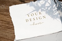 Flower shadow on a ripped white paper mockup
