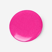 Pink round pin badge mockup psd