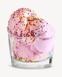 Strawberry ice cream with sprinkles