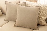 Cushion cover psd mockup, aesthetic home decor textile