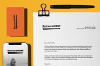 Corporate identity mockup, professional stationery, business branding, flat lay design