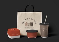 Food delivery mockup psd, eco-friendly product branding, new normal lifestyle concept