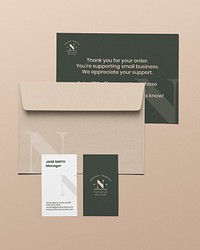 Corporate identity mockup psd, earth tone, aesthetic business branding design