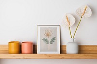 Frame psd mockup, feminine home decor