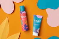 Sunscreen product mockup, summer beauty skincare psd