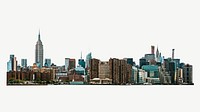 Cityscape view of Manhattan collage element psd