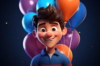 Birthday balloon cartoon illuminated. AI generated Image by rawpixel.