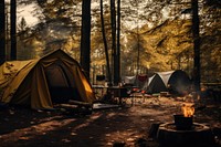 Camping furniture outdoors forest. AI generated Image by rawpixel.