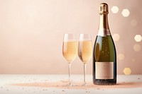 Bottle glass champagne drink. AI generated Image by rawpixel.