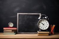 Blackboard school clock chalk. AI generated Image by rawpixel.