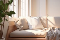 Pillow room architecture furniture. AI generated Image by rawpixel.
