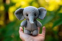 Plush hand toy elephant. 