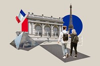 Study in France, education photo collage