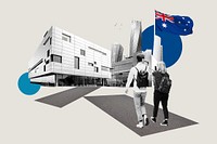 Study in Australia, education photo collage