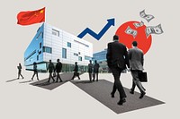 Chinese business corporate photo collage