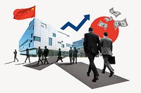 Chinese business corporate photo collage