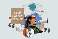 Stop police brutality, woman protesting remix