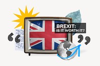 Brexit, TV news collage illustration