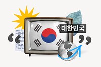 South Korea, TV news collage illustration