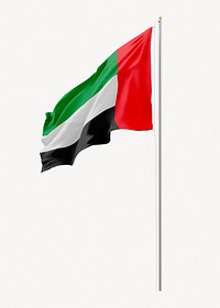 Flag of United Arab Emirates on pole