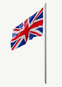 Flag of United Kingdom collage element psd