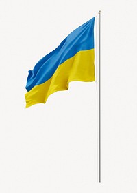 Flag of Ukraine on pole