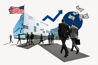 American business corporate photo collage