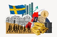 Swedish economy, money finance collage