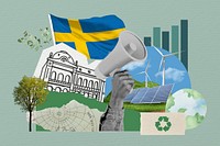 Swedish climate protest, environment collage