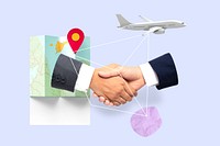 international business deals, corporate partnership collage