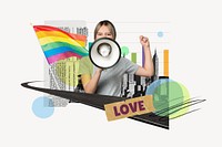 Love protest LGBT pride photo collage