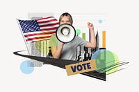 American vote election, politics collage