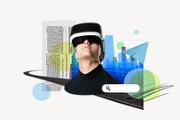 VR experience technology photo collage