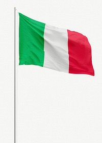 Flag of Italy collage element psd