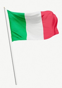 Flag of Italy collage element psd