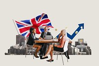 British business agreement, economy money collage