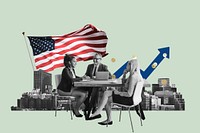 American business agreement, economy money collage