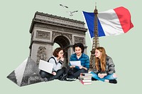 Study in France, education photo collage