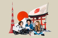 Study in Japan, education photo collage
