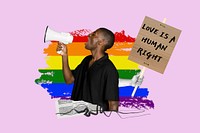 Love is human right LGBT pride photo collage