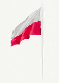 Flag of Poland collage element psd