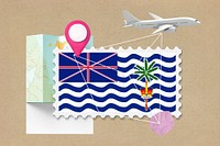 British Indian Ocean Territory, stamp tourism collage illustration