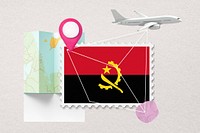 Angola travel, stamp tourism collage illustration