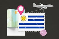 Uruguay travel, stamp tourism collage illustration