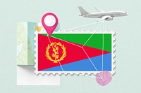 Eritrea travel, stamp tourism collage illustration