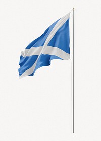 Flag of Scotland on pole