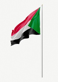 Flag of Sudan collage element psd